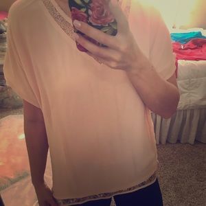 FRNCH Pink V neck Top